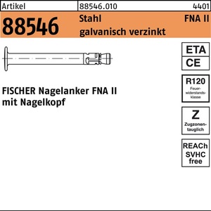 Anclaje para Clavos Fischer R 88546 FNAII 6x30/50 Acero, 50 Piezas - Product Image 1