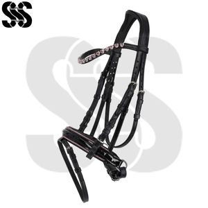 Western Style High Quality Leather/Nylon <b>Horse</b> Bridle Soft Padding Durable Rein Comfortable Fit for Training Customized Colors - Product Image 2