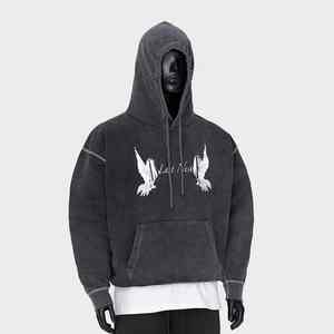 Sudadera con capucha para hombre, Jersey de algodón de gran tamaño, ropa de calle informal de moda al por mayor, ropa deportiva cálida de invierno - Product Image 3