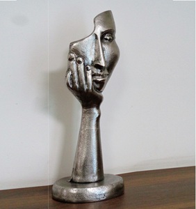 Finition noire Visage de sculpture décoratif pour la maison personnalisé unique avec sculpture de visage en fonte d'aluminium de haute qualité au prix le plus bas - Product Image 4