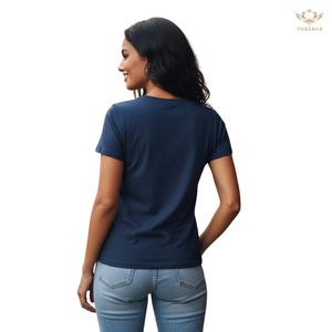 Best Quality <b>Women's</b> <b>V</b>-<b>Neck</b> <b>T</b>-<b>Shirt</b> Custom Logo Casual Summer Top Plain Solid Color Soft Cotton Wholesale OEM Yokebud - Product Image 5