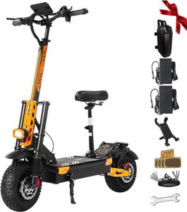 Trottinette électrique à double moteur 7000W pour adultes – Vitesse maximale de 55 MPH, autonomie de plus de 65 milles, pneus tout-terrain de 13 pouces, guidon réglable - Product Image 4