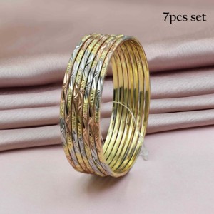 ขายส่งชุดกำไลชุบ3โทนเครื่องประดับกำไลข้อมือ3สีกำไลข้อมือ3สีชุดกำไลหลายสีกำไลข้อมือแฟชั่น - Product Image 1