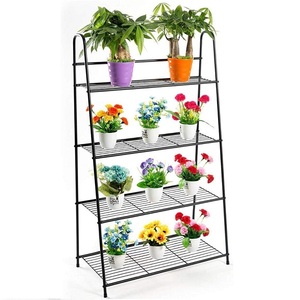 Estantes de soporte para macetas múltiples, estante para macetas, organizador de almacenamiento, pantalla para exteriores, soporte de planta de 2 niveles de Metal de lujo - Product Image 2