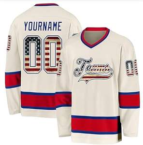 Maillots d'équipe de hockey sur glace, impression personnalisée, broderie |   Polyester respirant et léger |   Extensible dans les quatre sens, antibactérien | - Product Image 1