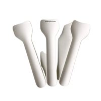 Cuillère à dessert jetable blanche en bagasse de canne à sucre, écologique, biodégradable, de qualité alimentaire, imprimée sur mesure, 95x25mm, vente en gros