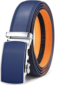 Ceintures en cuir véritable de haute qualité avec boucle à cliquet Nouvelles ceintures élégantes OEM pour hommes aux prix de gros Logo personnalisé - Product Image 1