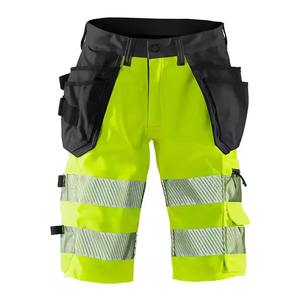 2025 ropa de trabajo de seguridad pantalones cortos reflectantes de alta visibilidad ropa de trabajo de seguridad pantalones cortos hombres ropa de construcción ropa de trabajo pantalones cortos - Product Image 1