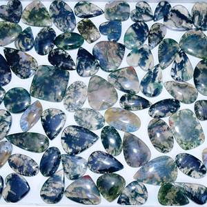 Ágata de musgo verde natural, piedras preciosas sueltas, cabujón natural, piedras preciosas sueltas, venta al por mayor, cabujón, uso de piedras preciosas, fabricación de joyas - Product Image 1