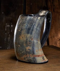 Cuerno de búfalo hecho a mano vikingo taza de cuerno para beber nuevo diseño para cerveza y café taza de cuerno para beber Natural - Product Image 3