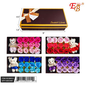 Coffret cadeau Eb Bear And Rose 9X1.8X4.5 pouces, fournitures pour la Saint-Valentin, boîte de 120 pièces - Product Image 1