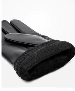 Genuine Sheepskin Leather <b>Men's</b> Thermal Touch Screen <b>Gloves</b> <b>for</b> Car Driving Outdoor Cycling Plain Style Casual Use - Product Image 6