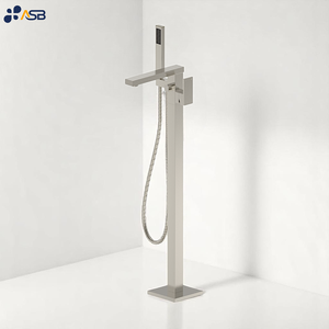 Keran mandi berdiri bebas persegi, keran pengisi mandi dengan fungsi tunggal, keran Pancuran Tangan Hotel bersertifikat kuningan bebas timbal bebas lantai berdiri bebas - Product Image 3