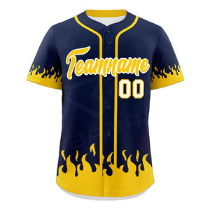 Uniformes Deportivos Transpirables de Diseño Personalizado, Camisetas de Béisbol de Talla Grande, Sublimación al por Mayor, Uniformes con Botones - Product Image 3