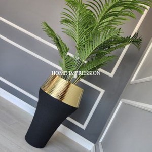 Macetas y macetas de flores de latón cromado negro/acero inoxidable-Color/forma/tamaño personalizado decoración duradera para jardín al aire libre - Product Image 5