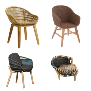 Meubles en rotin naturel d'Indonésie Base en bois de salon cadre en rotin nordique chaise de loisirs antique pour hôtel restaurant - Product Image 3