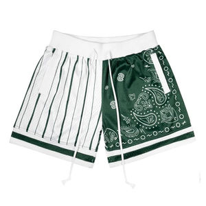 Short d'été en maille de coton avec logo personnalisé pour hommes, double couche, style cargo de créateur, décontracté, écologique, couleur, imprimé par sublimation - Product Image 1