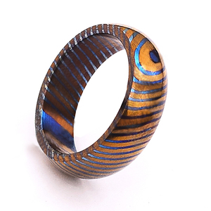 Hecho a mano personalizado forjado Timascus titanio Unisex boda anillo de compromiso hoja de acero inoxidable-directo del fabricante de cuchillos - Product Image 1