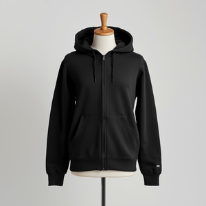 Sudadera con Capucha Negra Bordada para Invierno, Chaqueta de Forro Polar con Impresión Digital y Opciones de Marca Privada OEM/ODM - Product Image 5