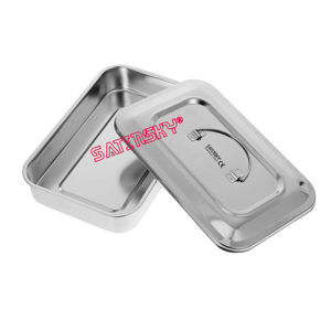 Bandeja Quirúrgica Médica Profesional de 9.5"x6.3"x2" Plateada Clásica, Organizador para Herramientas de Procedimientos Dentales, Acero Inoxidable - Product Image 2
