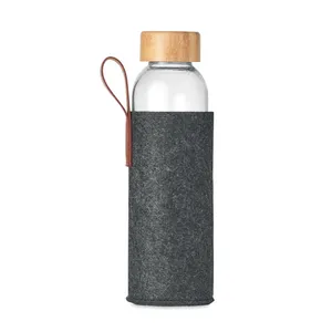 Sustainable Thai <b>Bamboo</b> Glass Drinkware Bottle Elegant Merchandising Option - Product Image 3