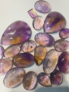 Cabochons amétrine bicolores certifiés IGI 9mm coupe ovale Quartz naturel opale cristal pierre précieuse couleur spectaculaire pierres précieuses en vrac - Product Image 4