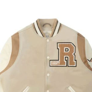 Vente en gros de vestes d'université de baseball personnalisées blouson bombardier à manches en cuir PU de style letterman personnalisé pour hommes vestes vintage - Product Image 3