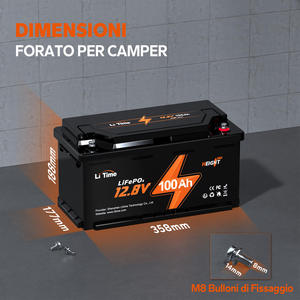 Batería LiFePO4 de 12V 100Ah con Bluetooth, Suministro al por Mayor, Batería de Litio Inteligente H190 para RV, Marina y Almacenamiento Solar (Stock en la UE) - Product Image 2