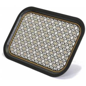 Bandeja de plato de madera Rectangular de 285x400mm con diseño de patrón sin costuras Líneas geométricas fondo rojo característica decorativa - Product Image 4