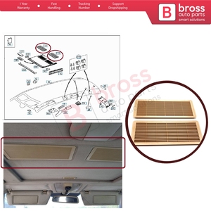 BSR637-1 2 Piezas Cubierta de Rejilla de Ventilación para Techo Solar, Color Beige, para W202 W203 W208 W209 W210 W211 W215 W219 W220 W240 W140 A2117840644 - Product Image 5