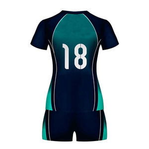 Uniforme de volley-ball vierge OEM pas cher, haute qualité, 100% polyester, bouton, imprimé personnalisé, couleurs personnalisées, ensembles - Product Image 4