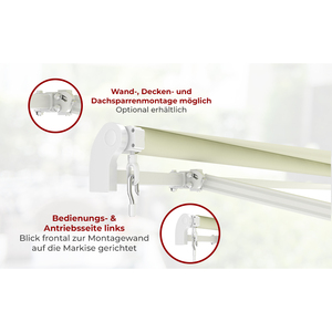 Tenda da Sole Pieghevole Beige 3,95 x 2,95 M con Protezione UV e Materiale Resistente all'Acqua in Policarbonato per Terrazza, Balcone e Giardino - Product Image 2