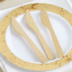 Ensemble de couverts en bois de bambou jetables biodégradables écologiques Couverts minimalistes compostables pour camping hôtels restaurants - Product Image 3