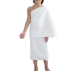 Serviette Coton Ihrams Blanc Couleur Respirant Personnalisé Pakistan Fait Islamique Porte Musulmans Robe Makkah Madinah Hajj & Umrah Ihrams - Product Image 2