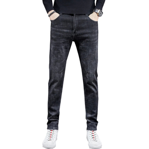Pantalones Vaqueros Casuales de Corte Recto, Lavado Oscuro, Transpirables, Ajuste Moderno, Versátiles, para Uso Diario, Estilo Urbano, Invierno - Product Image 1