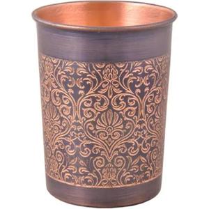 Ensemble de 2 en verre de cuivre de surface poli élégant fabriqué à la main pour un usage familial quotidien du fournisseur indien pour l'exportation en vrac - Product Image 1