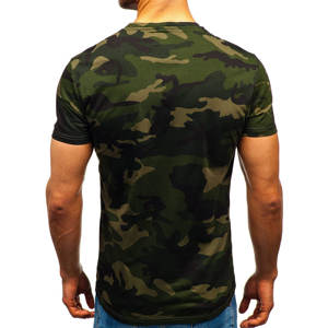 Camiseta de camuflaje personalizada para hombre al por mayor Camiseta deportiva de manga corta con estampado de camuflaje de cuello redondo - Product Image 2