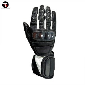 Gants de sport d'été de haute qualité Polyester respirant avec tissu et paume en cuir numérique Gants en cuir de moto Prix - Product Image 5