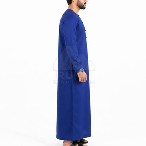 Qamis arabe élégant en coton pour homme – Moderne, traditionnel, respirant, léger, longueur cheville, manches longues, col rond, boutons sur le devant - Product Image 3