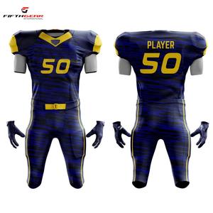 Vente en gros de maillots de football américain de haute qualité courts en élasthanne personnalisés OEM logo personnalisé dernière conception pour hommes enfants été - Product Image 4