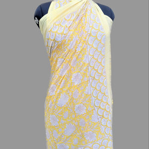 Fait à la main 100% pur coton Sarong Artisan Made Floral imprimé bloc impression plage Wrap pour l'été mode Bikinis & Beachwear - Product Image 1