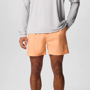 Pantalones cortos de pesca de surf de verano para hombre, secado rápido, transpirable, Material satinado, cremallera, Mosca, logotipo personalizado, bolsillos elásticos medios, Playa sólida - Product Image 1