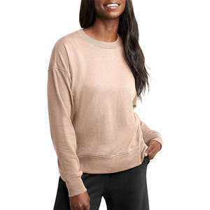 Sudadera de mujer de gran tamaño de alta calidad, manga larga de algodón, cuello redondo, ajuste relajado, Jersey informal, ropa deportiva, estilo con capucha - Product Image 1