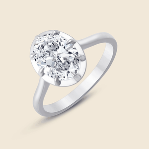 แหวนเพชรทรงรีโอวัลคัท 2.00 กะรัต F-VS ผลิตจากทองคำแท้ 14K ของขวัญวันครบรอบแต่งงาน - Product Image 3