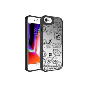 Coque en silicone de qualité supérieure pour iPhone 8 Plus, série voyage, motif miroir, coque rigide en polycarbonate, protection de l'appareil photo, vente au détail incluse - Product Image 1