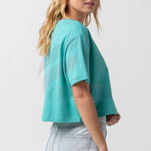 Camisetas Cortas de Lona Personalizadas para Mujer, Transpirables, de Secado Rápido, MOQ Bajo, Ropa Casual de Verano en Color Liso, Más Vendidas - Product Image 6