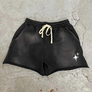 Pantalones cortos de verano Vintage lavado con ácido para hombre 100% algodón hechos a medida por RAM Industry Loose Fit Solid Pattern - Product Image 4