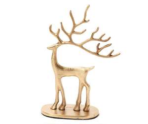 Reno Navideño de Diseño Moderno, Decoración Navideña Dorada para el Hogar, Reno Decorativo Chapado en Oro - Product Image 1