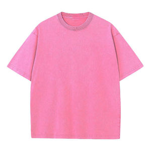 Camiseta de manga corta vieja de peso pesado de algodón de alta calidad camiseta vintage de algodón con hombros caídos lavados batik suelta para hombre - Product Image 2