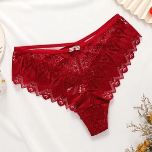 MONO RIDESR Venta al por mayor de lencería sexy de talla grande, bikini liso, ropa interior invisible con tiras cruzadas, bragas negras sin costuras con encaje para mujer, estilo joven y a la moda. - Product Image 6